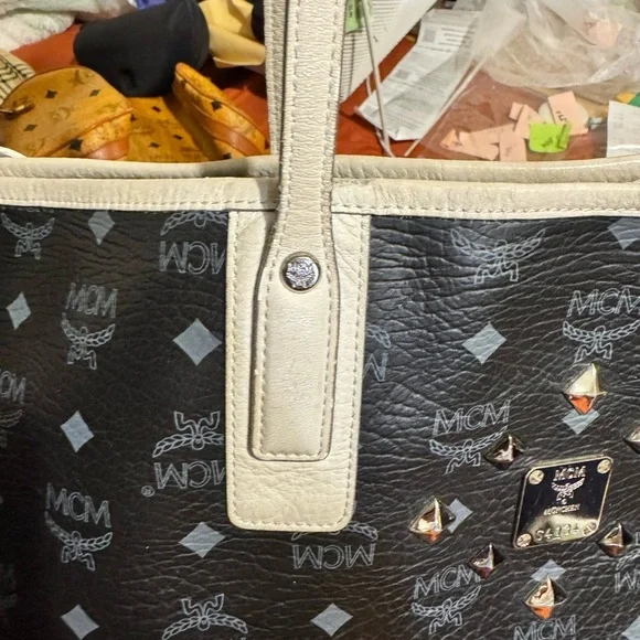 MCM Black and Gray Women's Tote Neverfull Bag